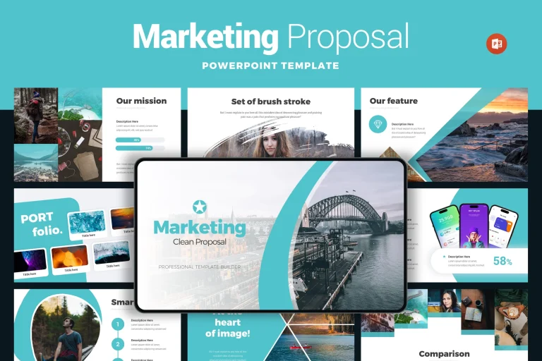 File powerpoint marketing clean infographics proposal 2025
